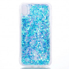 Husa iPhone XR Changing Sequins Albastra foto