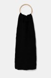 Bomboogie fular femei, culoarea negru, neted, WW8287TZNA3