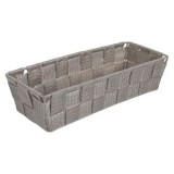 Cos de depozitare impletit cu cadru metalic, Gri Taupe, 26x10x6 cm, CMCLASS