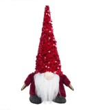 Figură Decorativă Gnome de Crăciun cu Căciulă Roșie cu Paiete