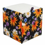 TABURET BOX - PRINT - CORP FLORI CAMP/CAPAC IMITATIE PIELE DIVERSE CULORI - Roz 21896