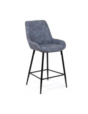 Scaun de bar ABS 146, fix, metalic, piele ecologica, suport picioare, 100 kg foto