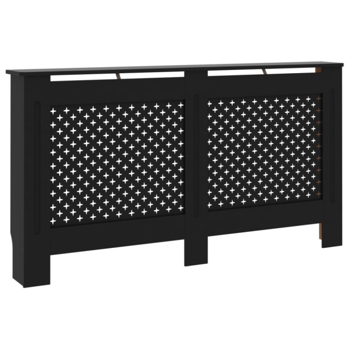 Masca pentru calorifer, negru, 152 x 19 x 81,5 cm, MDF