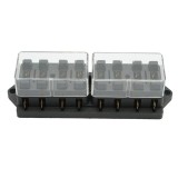 Cutie pentru sigurante plate cu 8 cai, capac transparent si montaj usor