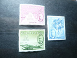 3 Timbre Seychelles colonie britanica 1952 - Rege George VI si motive locale