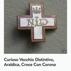 Medalie vintage italiana Crucea cu coroana