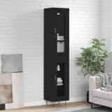 Cumpara ieftin Dulap &icirc;nalt, negru, 34,5x34x180 cm, lemn prelucrat