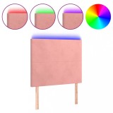 Cumpara ieftin Tablie de pat cu LED, roz, 100x5x118/128 cm, catifea