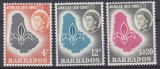 DB1 Barbados 1962 Cercetasi 3 v. MNH
