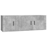 Cumpara ieftin Set dulap TV, 2 piese, gri beton, lemn prelucrat