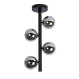 Plafoniera cu tija LUCIDE TYCHO din otel si sticla fumurie, G9, IP20, model 45174/04/30, negru