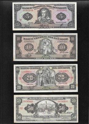 Set complet Ecuador 5+10+20+50+100+500+1000+5000+10000+20000+50000 sucres foto
