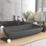 VidaXL Chiuvetă de lux gri &icirc;nchis mat 71x38 cm ceramică dreptughiular