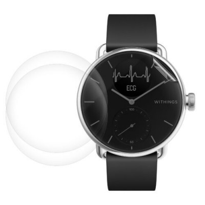 Set 3 Folii protectie pentru Withings Scanwatch 38mm, Kwmobile, Transparent, Silicon, 59432.1 foto