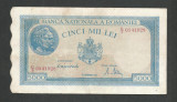 ROMANIA 5000 5.000 LEI 10 Octombrie 1944 [16] filigran bnr orizontal , VF