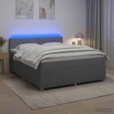 Cumpara ieftin Pat boxspring cu saltea Gri deschis 160 x 200 cm Tesatura