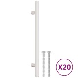 Manere de dulap, 20 buc., argintiu, 160 mm, otel inoxidabil