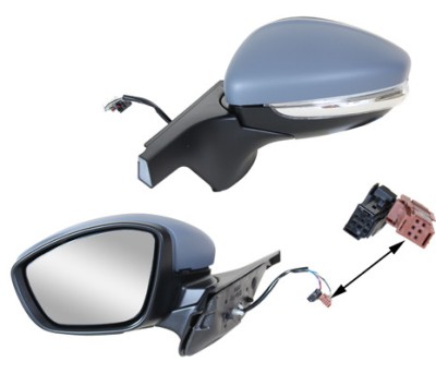 Oglinda exterioara Citroen C3, 11.2016-, Stanga, reglare electrica; grunduit; incalzita; geam convex; cromat; 7 pini; cu semnalizare foto