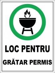 Placuta pentru loc pentru gratar permis foto