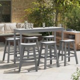 Cumpara ieftin Set de 6 scaune bar gri deschis din HDPE