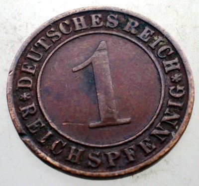 B.261 GERMANIA WEIMAR 1 REICHSPFENNIG 1935 D foto