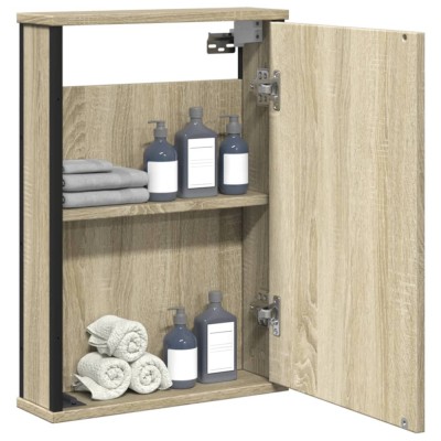 vidaXL Dulap baie cu oglindă stejar sonoma 42x12x60 cm lemn compozit 842432 foto