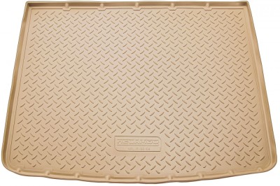 Tavita portbagaj bej din cauciuc premium pentru VW Touareg II 7P 2010-2018 cu clima in 2 zone foto