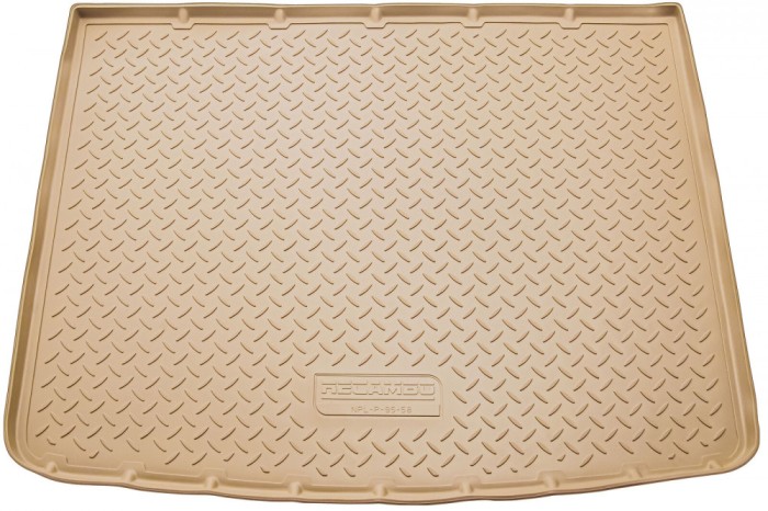 Tavita portbagaj bej din cauciuc premium pentru VW Touareg II 7P 2010-2018 cu clima in 2 zone