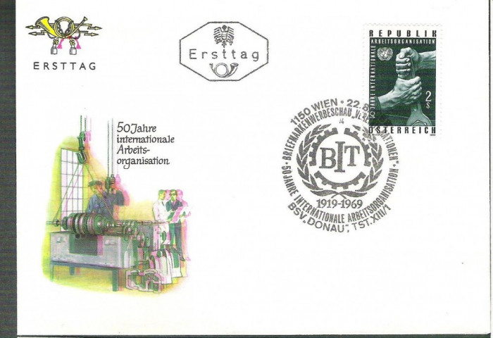 Austria &Ouml;sterreich 1969 50 Jahre Arbeits FDC K.072
