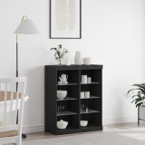 VidaXL Bufet cu lumini LED Stejar Negru 41x37x100 cm