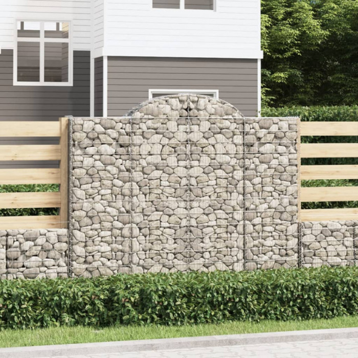 vidaXL Coșuri gabion arcuite 20 buc, 200x50x160/180cm, fier galvanizat