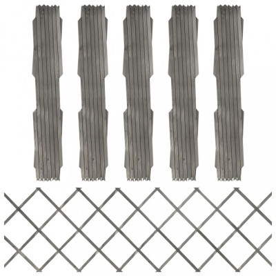vidaXL Garduri din spalier, 5 buc., gri, 180x60 cm, lemn masiv de brad foto