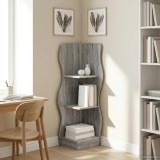 vidaXL Raft de colț cu raft Sonoma gri 34 x 33 x 102 cm Lemn prelucrat 899942