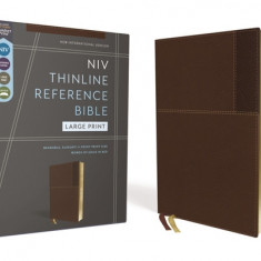Niv, Thinline Reference Bible, Large Print, Leathersoft, Brown, Red Letter, Comfort Print