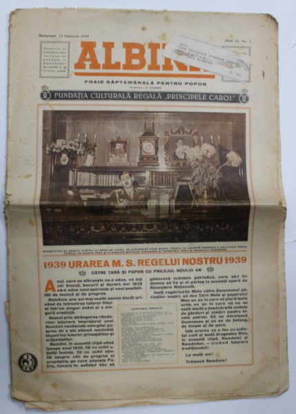 ALBINA , FOAIE SAPTAMANALA PENTRU POPOR , 13 IANUARIE , 1939