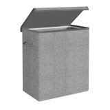 SONGMICS Cos de rufe textil, pliabil, 2 compartimente, saci detasabili, 142L, 60x36x66cm, gri Household NewTrend