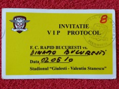 Invitatie meci fotbal RAPID BUCURESTI - DINAMO BUCURESTI (02.05.2010)