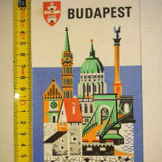 Harta pliabila Budapesta limba franceza Budapest vintage map Ungaria maghiara