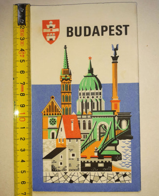 Harta pliabila Budapesta limba franceza Budapest vintage map Ungaria maghiara foto