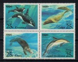 RUSIA 1990 - Fauna marina, mamifere / serie completa MNH, Nestampilat