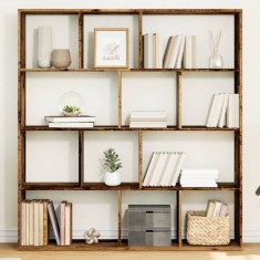 Bibliotecă, lemn vechi, 132x29x141,5 cm, lemn prelucrat