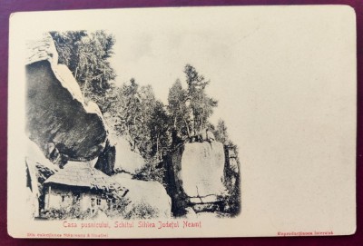 Casa pusnicului, Schitul Sihlea (Sihla) Judetul Neamt - aprox. 1900 - printata, necirculata - Din colectiunea Stauceanu si Onofrei foto