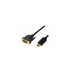 Cablu DisplayPort - DVI, DisplayPort mufa, DVI-D (24+1) mufa, 5m, negru, LOGILINK - CV0133