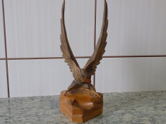 // Vultur vintage din lemn masiv sculptat / h 31,5 cm / transport GRATUIT foto