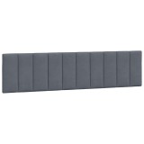Cumpara ieftin Perna tablie de pat, Hanko, gri inchis, 200 cm, catifea