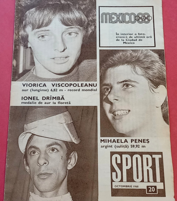 Revista SPORT nr. 20/octombrie 1968 (JO Mexic; Romania;Dobrin)