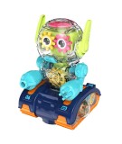 Robot Transparent Gear, Canta si lumineaza, Verde, 17133SX, Plastic