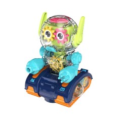 Robot Transparent Gear, Canta si lumineaza, Verde, 17133SX