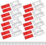 Set de 8 inchizatoare magnetice, JENUOS&reg;, Magneti pentru usa dulap, Cu suruburi, 42x17x2 mm, Argintiu