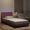 vidaXL Cadru de pat cu lumini LED, roz, 100x200 cm, catifea 3213768